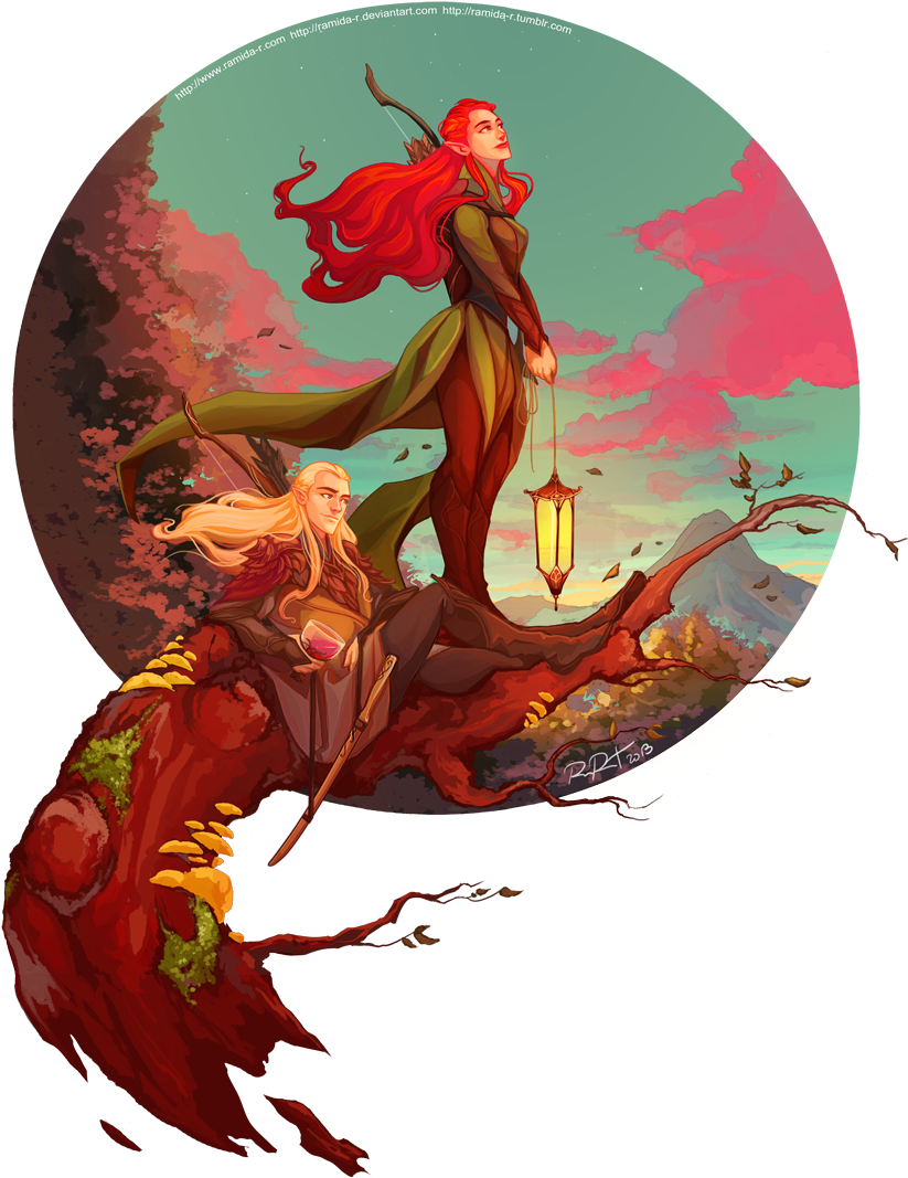 This Beautful Illustration Of Tauriel And Legolas Was - Legolas And Tauriel Fan Art (904x1108)