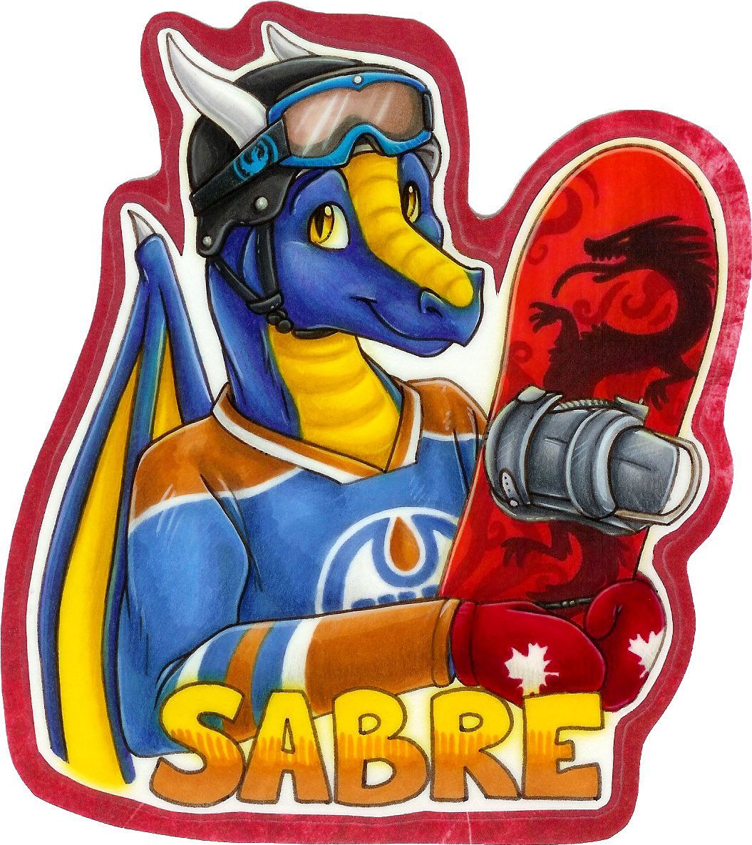 Sabre Feh2013 Snowboarding Badge - Cartoon (1105x1238)
