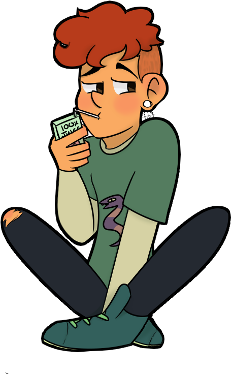 Local Sad Boy Drinks Some Juice By Theinsanebeauty - Sad Boy Cartoon Png (551x761)