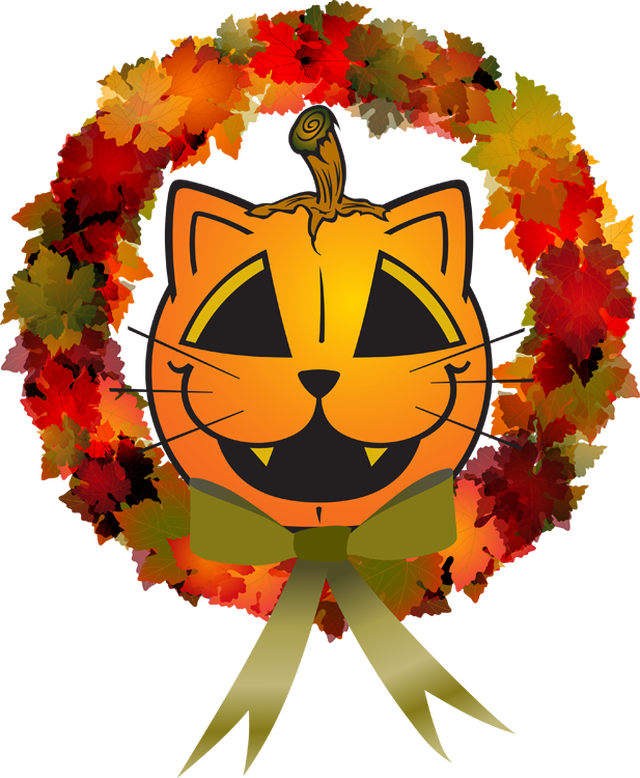 Jack O'lantern Wreath - Jack-o'-lantern (640x778)