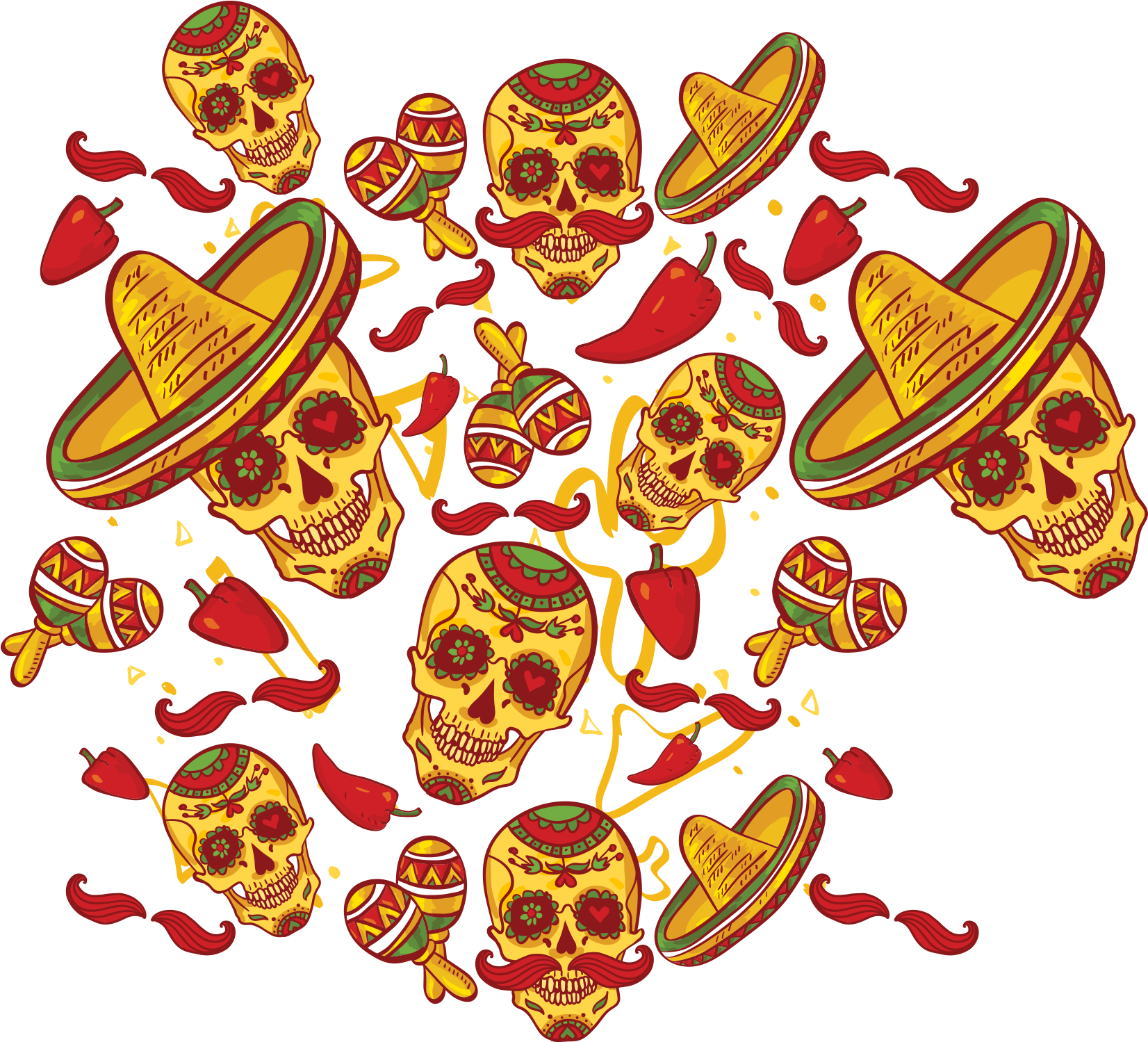 Yellow Skeleton Background Vector 1701*1550 Transprent - Yellow Skeleton Background Vector 1701*1550 Transprent (1701x1550)