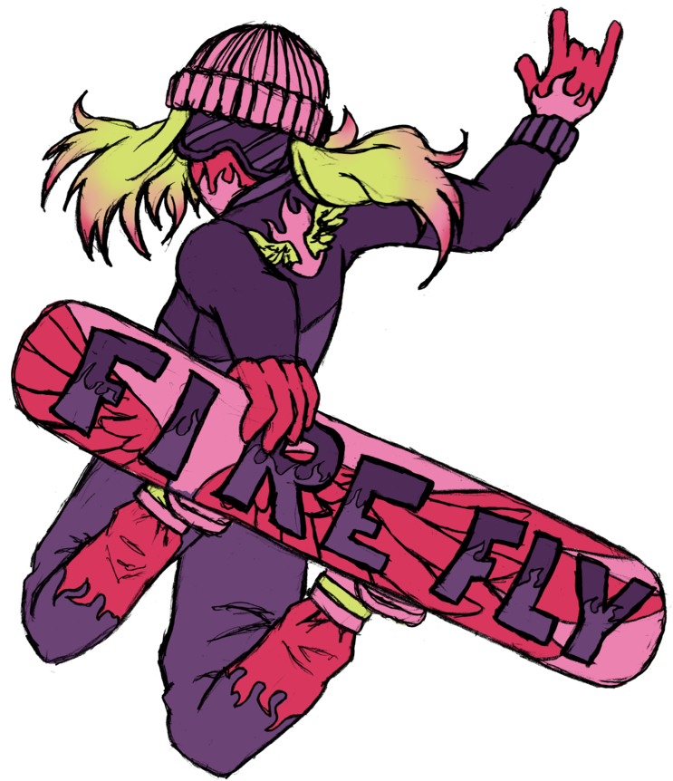 Fire Fly The Snowboarding Champ By Zephyr-aryn - Cartoon (800x911)