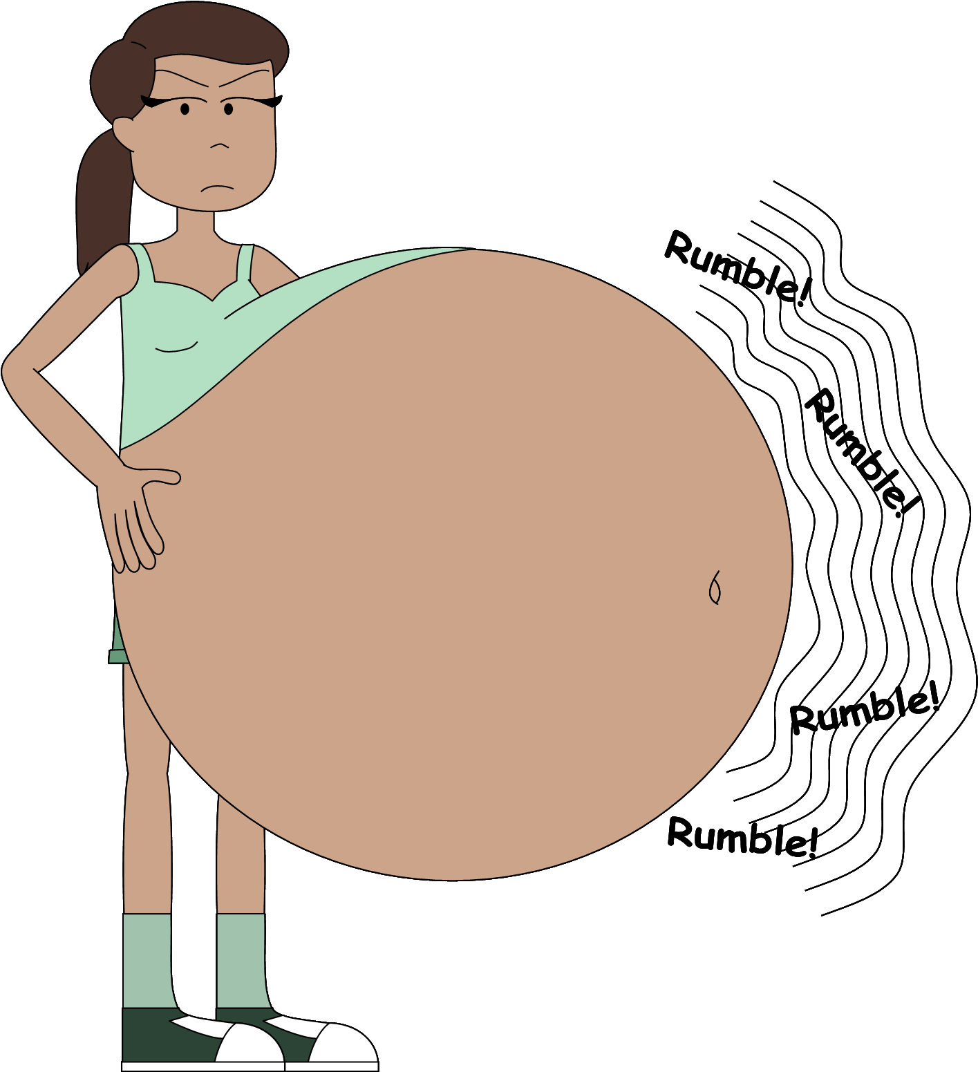 Kate's Belly Doesn't Stop Rumbling By Angry-signs - Cartoon (1434x1610)