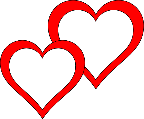 Two Hearts Clipart - Clip Art (600x495)