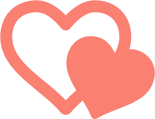 Two Hearts Icon Png (512x512)