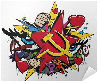 Graffiti Communisme Pop Art Illustration Poster • Pixers® - Peace And Love Symbol (400x400)