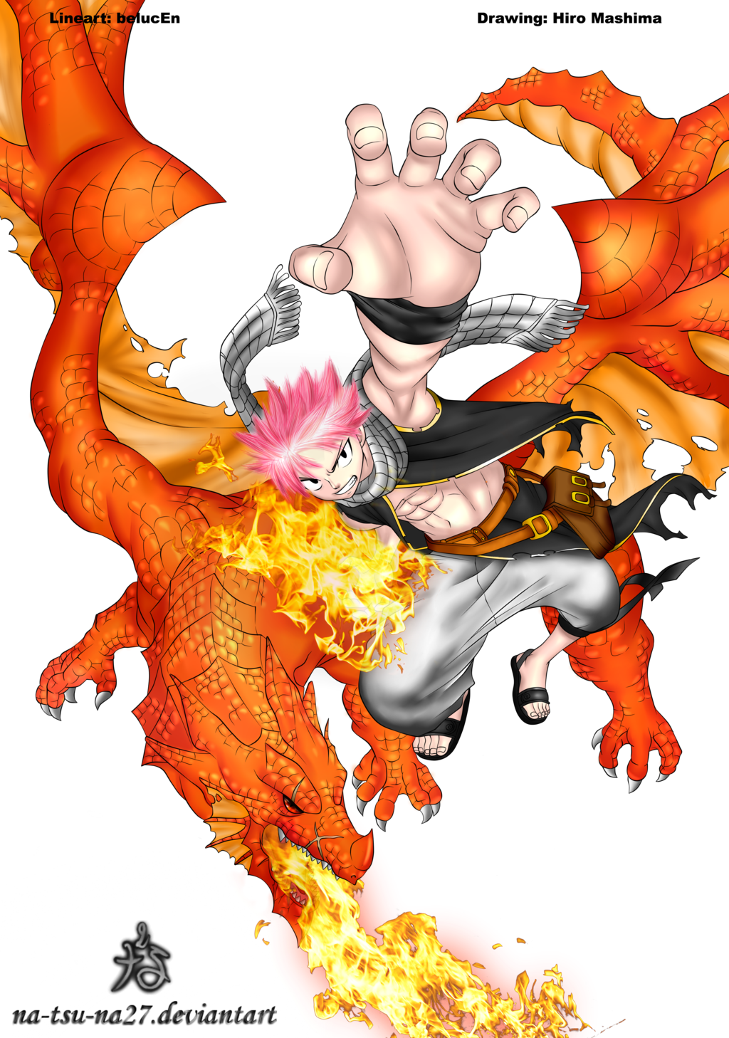 Igneel And Natsu Drawing By Cheshire-kitteh On Deviantart - Fairy Tail Igneel Render (1024x1458)