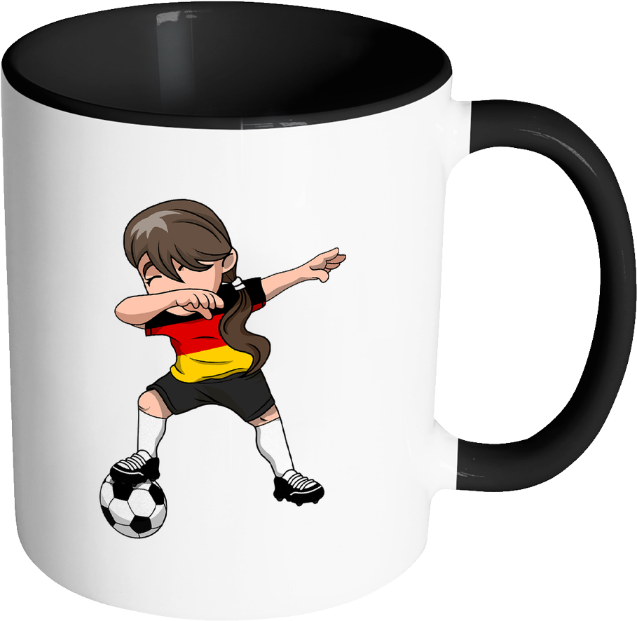 German Dabbing Soccer Girl - Coffee Cup (1024x1024)