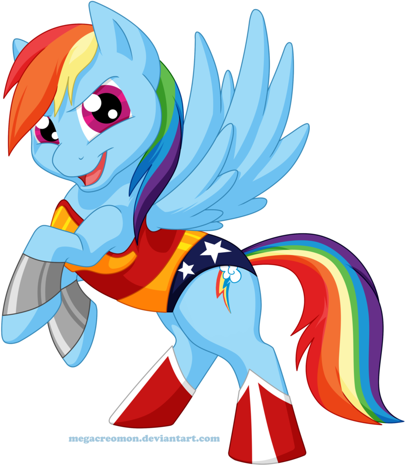 Megacreomon, Clothes, Costume, Rainbow Dash, Safe, - Rainbow Dash Wonder Woman (912x1024)