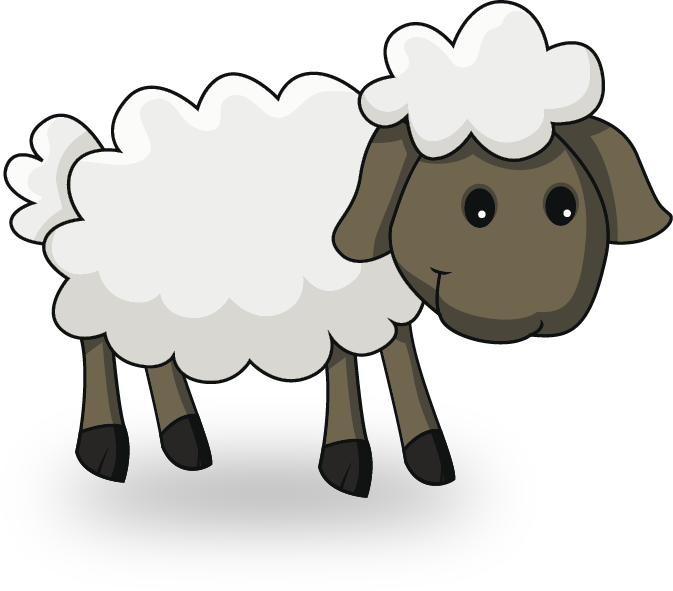 Ovejita En Fondo Celeste Y Verde - Sheep (673x591)