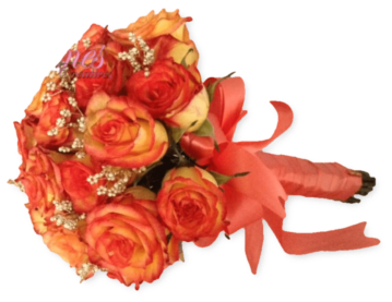Orange Rose With Daisies Bouquet - Garden Roses (400x400)