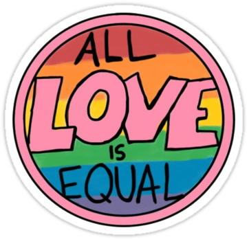 "all Love Is Equal" Stickers By Andilynnf - Circle (375x360)