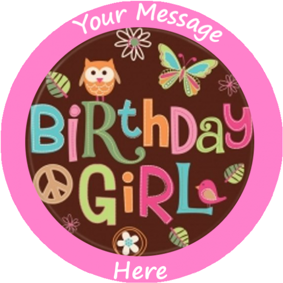 Plate 9 Inches Hippie Chick Birthday (600x600)