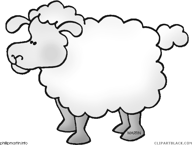 Sheep Animal Free Black White Clipart Images Clipartblack - Sheep Clip Art (648x500)