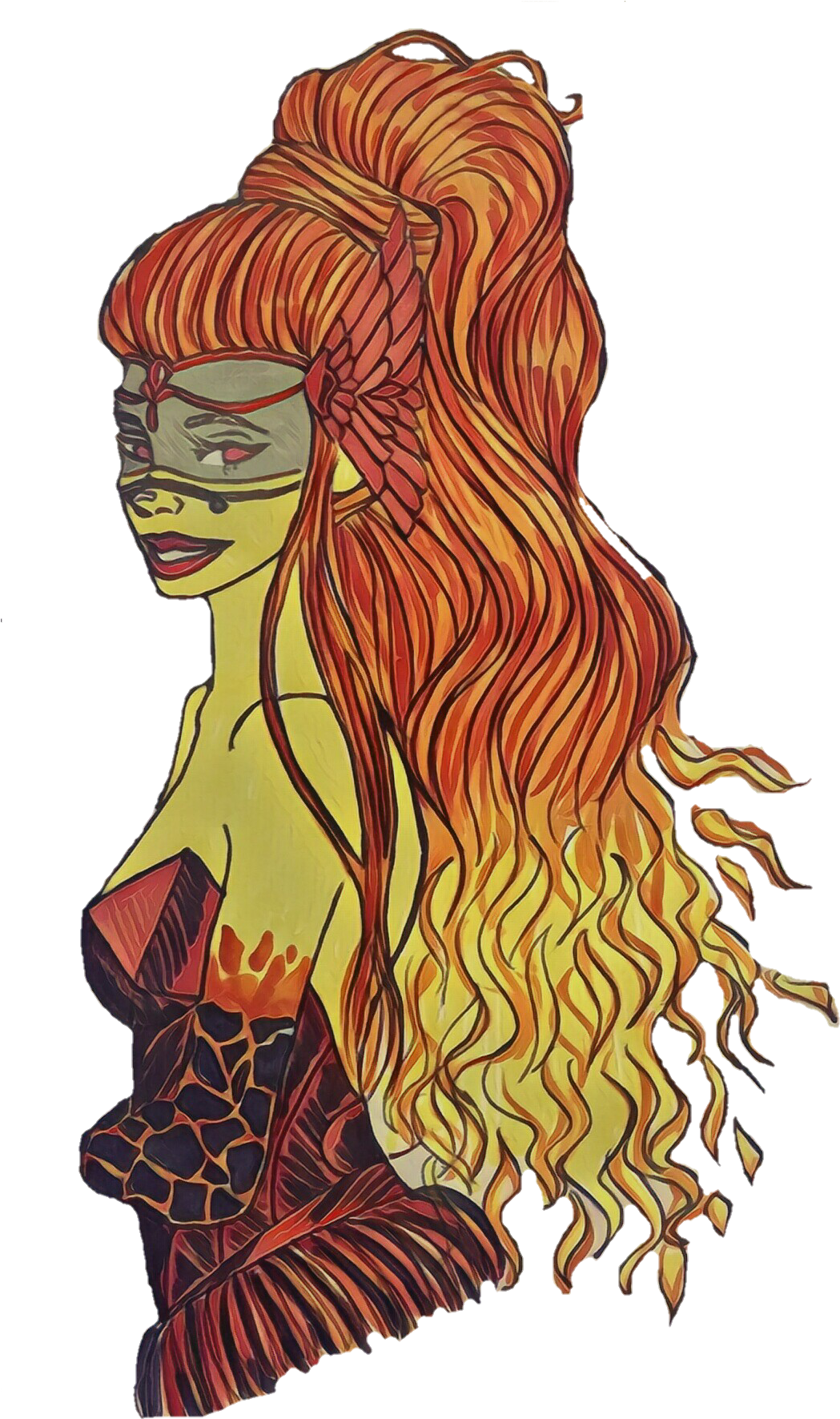 "fire Girl" By Rita Cresc - Illustration (1080x1872)