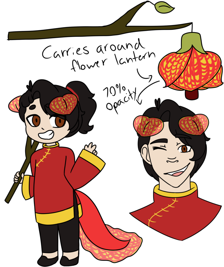 Chinese Lantern [petal Salamander] By Puffinbunnie - Cartoon (816x979)