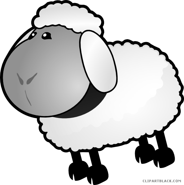 Sheep Animal Free Black White Clipart Images Clipartblack - Sheep Clip Art (594x598)