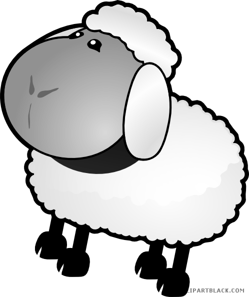 Sheep Small Animal Free Black White Clipart Images - Sheep For Coloring (498x594)