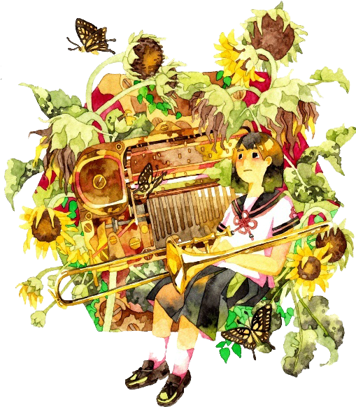 Common Sunflower Cartoon Illustration - Common Sunflower Cartoon Illustration (508x600)