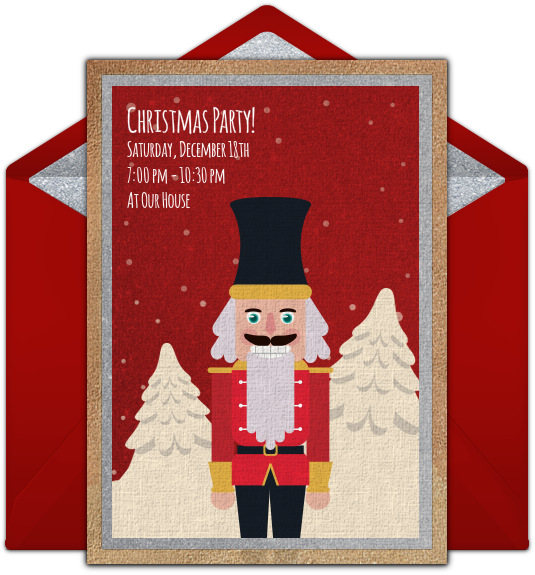 Christmas Nutcracker Online Invitation - Rsvp (650x650)