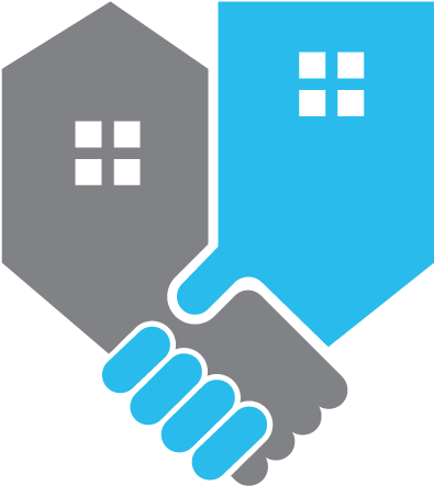 Graphic Buildings Holding Hands - Building (400x450)