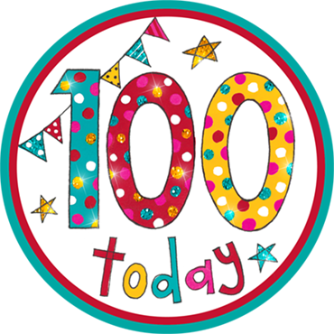 100 Happy Birthday Badge - 100th Birthday Banner - Rachel Ellen Designs (370x370)
