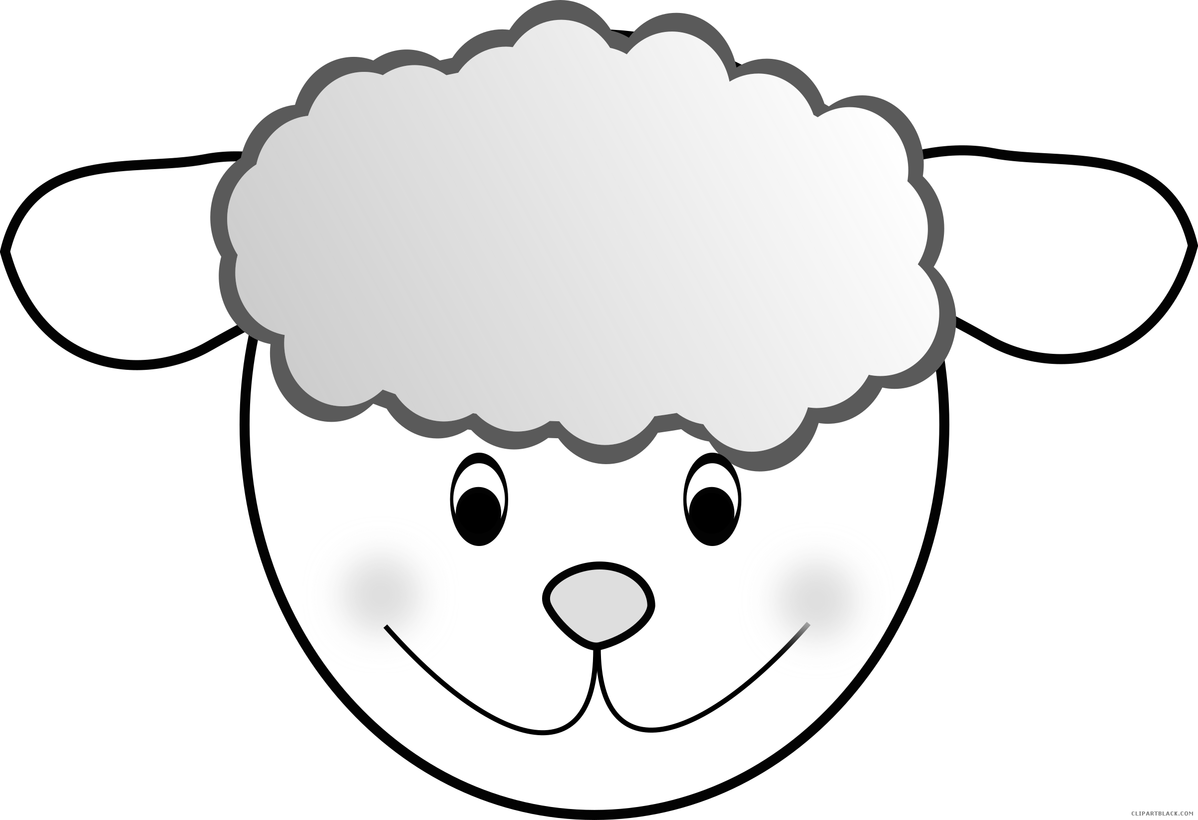 Sheep High Quality Animal Free Black White Clipart - Sheep Clip Art (2400x1643)