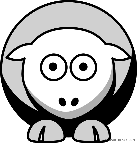 Sheep Animal Free Black White Clipart Images Clipartblack - Animals In Cartoon Form (576x600)