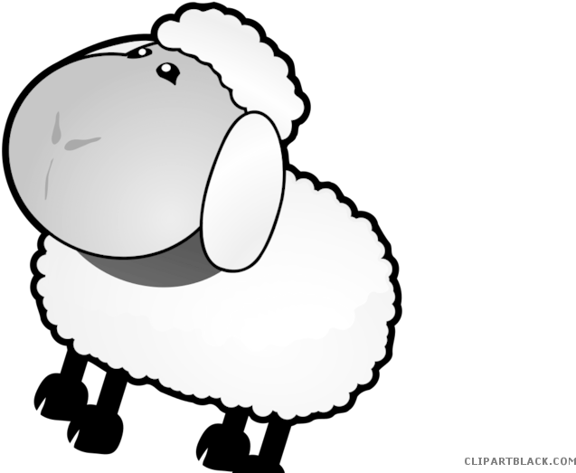 Sheep Animal Free Black White Clipart Images Clipartblack - Custom Cartoon Sheep Throw Blanket (700x525)