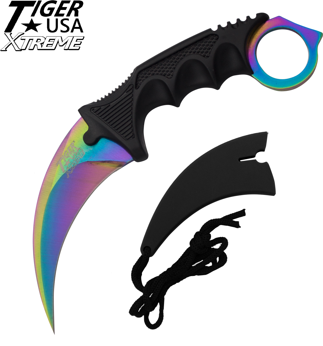 Karambit Ranger Rainbow Fixed Blade Neck Knife With - Karambit Ranger Rainbow Fixed Blade Neck Knife With (1500x1500)