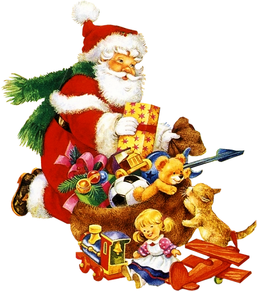 Noel Père Noel - Papa Noel Avec Cadeaux (508x576)