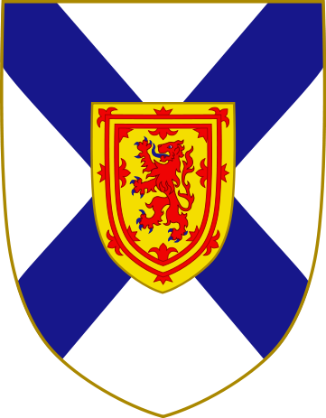 Who Had No Love For The Presbyterian Lowlanders - Nova Scotia Coat Of Arms (361x463)