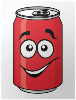 Poster Rode Cartoon Frisdrank Of Frisdrankblikje • - Soda Animados (400x400)