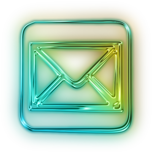 112190 Glowing Green Neon Icon Social Media Logos Mail - Facebook (512x512)