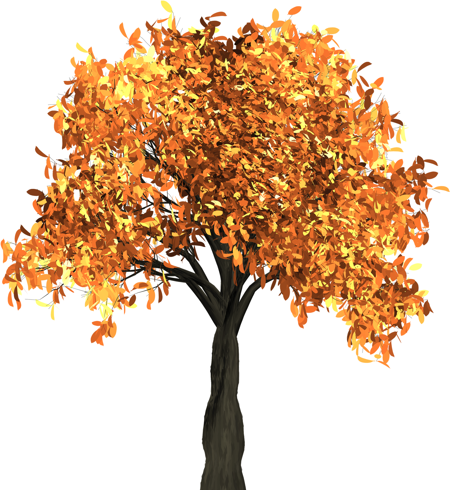 Apple Tree Has Yellow Leaves Download - Fall Tree Transparent Background (1500x1635)
