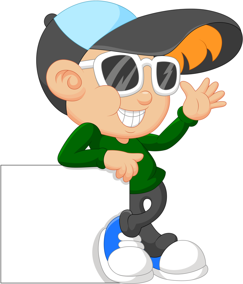 Tag Toppers - Clipart Boy In Sunglasses (868x1024)