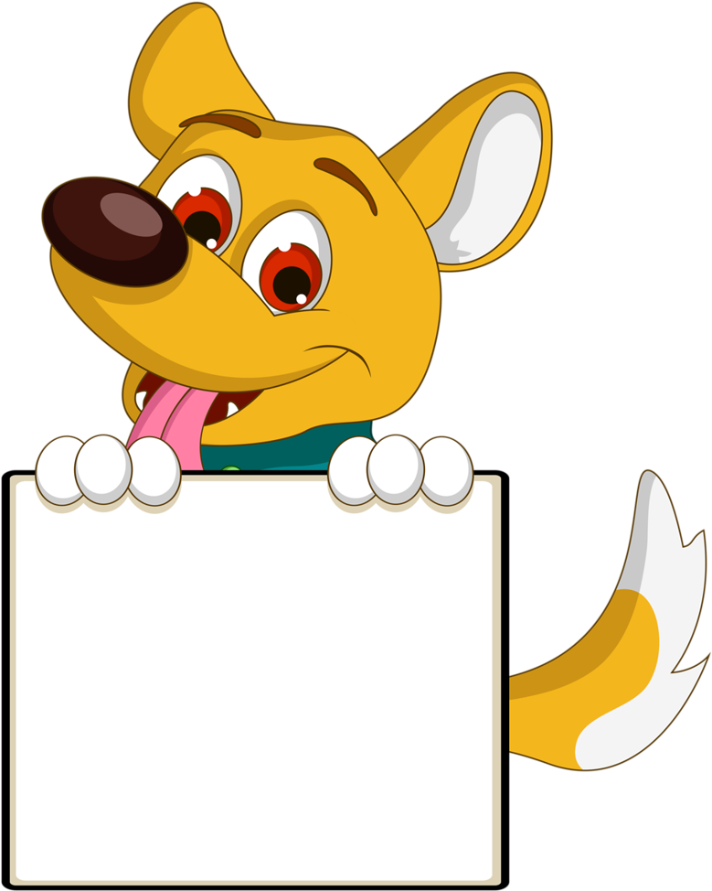 Tag Toppers - Dog Cartoon Clip Art (887x1024)