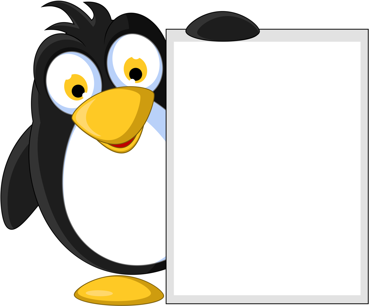 Tag Toppers - Cute Holding Blank Sign (1280x1077)