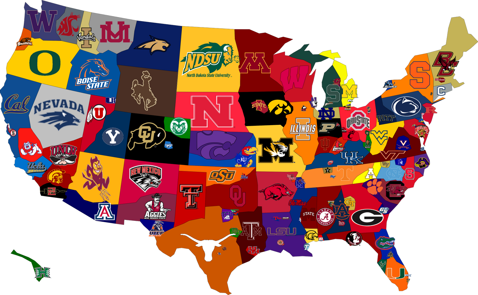 Alabama, Clemson, Ohio State, Oklahoma And Washington - Boise State Broncos Football (1600x990)