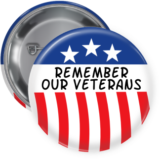 Remember Our Veterans Button - Badge (350x350)