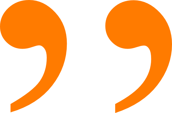 Orange Quotation Marks Reversed - Quotation Mark Clipart (600x395)