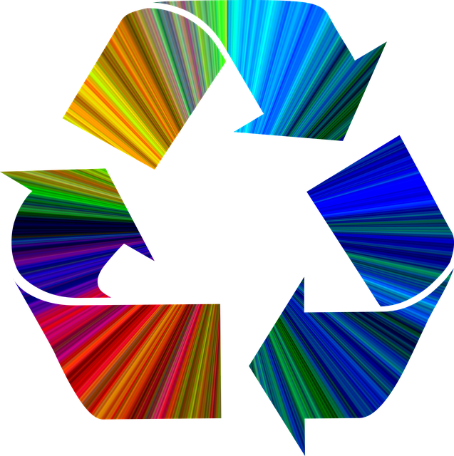 An Image Of A Colourful Variation Of The 'recycling' - Rainbow Recycling Symbol (637x640)