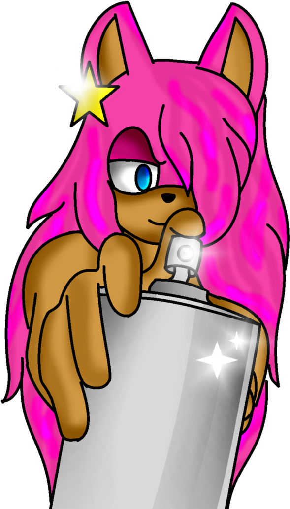Xx Spray Paint It Pink Xx By Silhouette-hedgehog - Cartoon (763x1047)