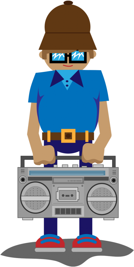 B-boy Boombox Vector Illustration & Gif - Portable Network Graphics (956x1024)