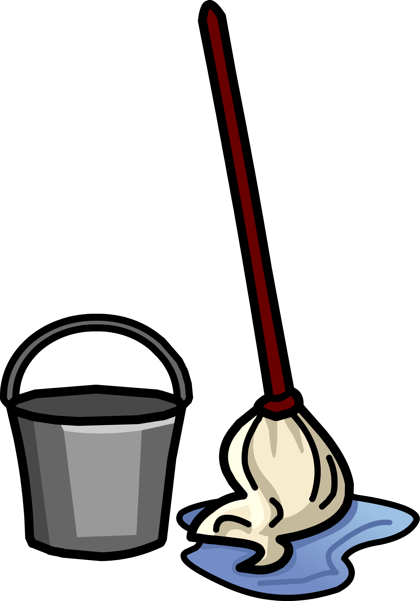 Mop & Bucket Sprite 002 - Clip Art Mop (1612x2304)