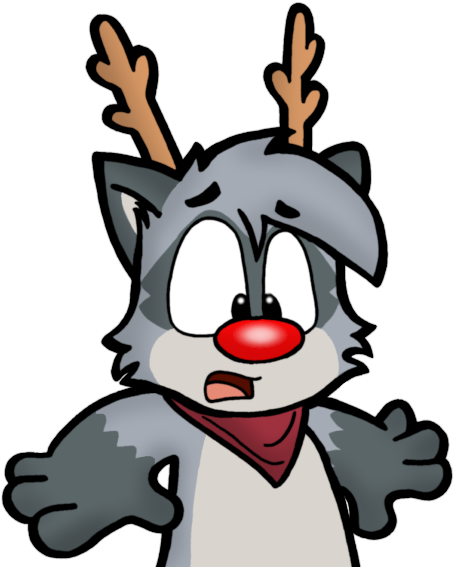 Rodney The Red Nose Raccoon By Cartcoon - Rodney The Red Nose Raccoon By Cartcoon (485x577)