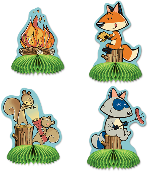 Woodland Friends Mini Centerpieces - Beistle 54773 12piece Woodland Friends Mini Centerpieces, (600x600)