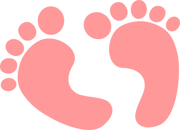 Source - - Pink Baby Feet Clip Art (600x434)