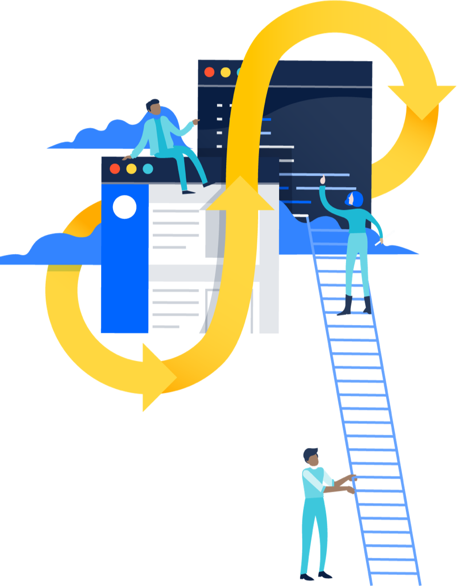 Illustration Of Climbing Ladders - Illustration Of Climbing Ladders (930x1190)