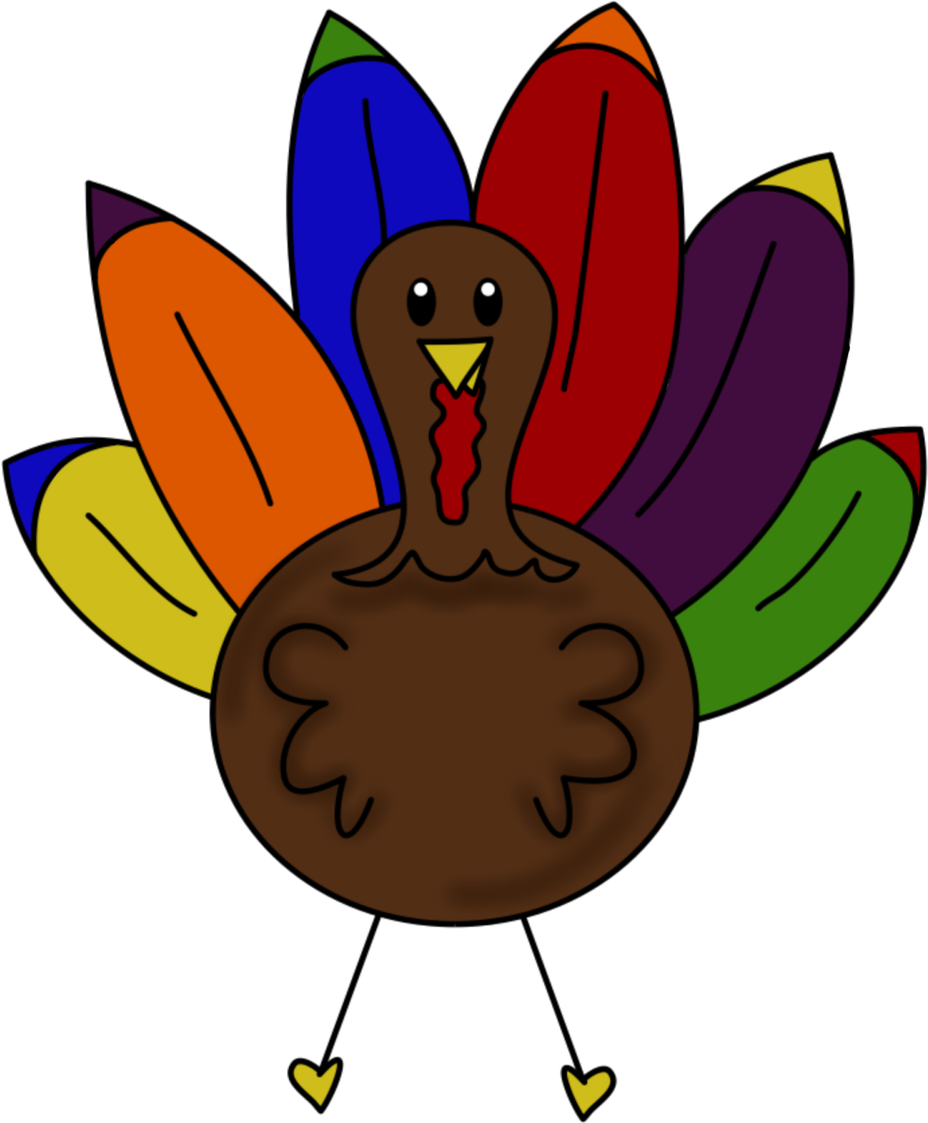 Happy Turkey Day - Cartoon (1600x1600)